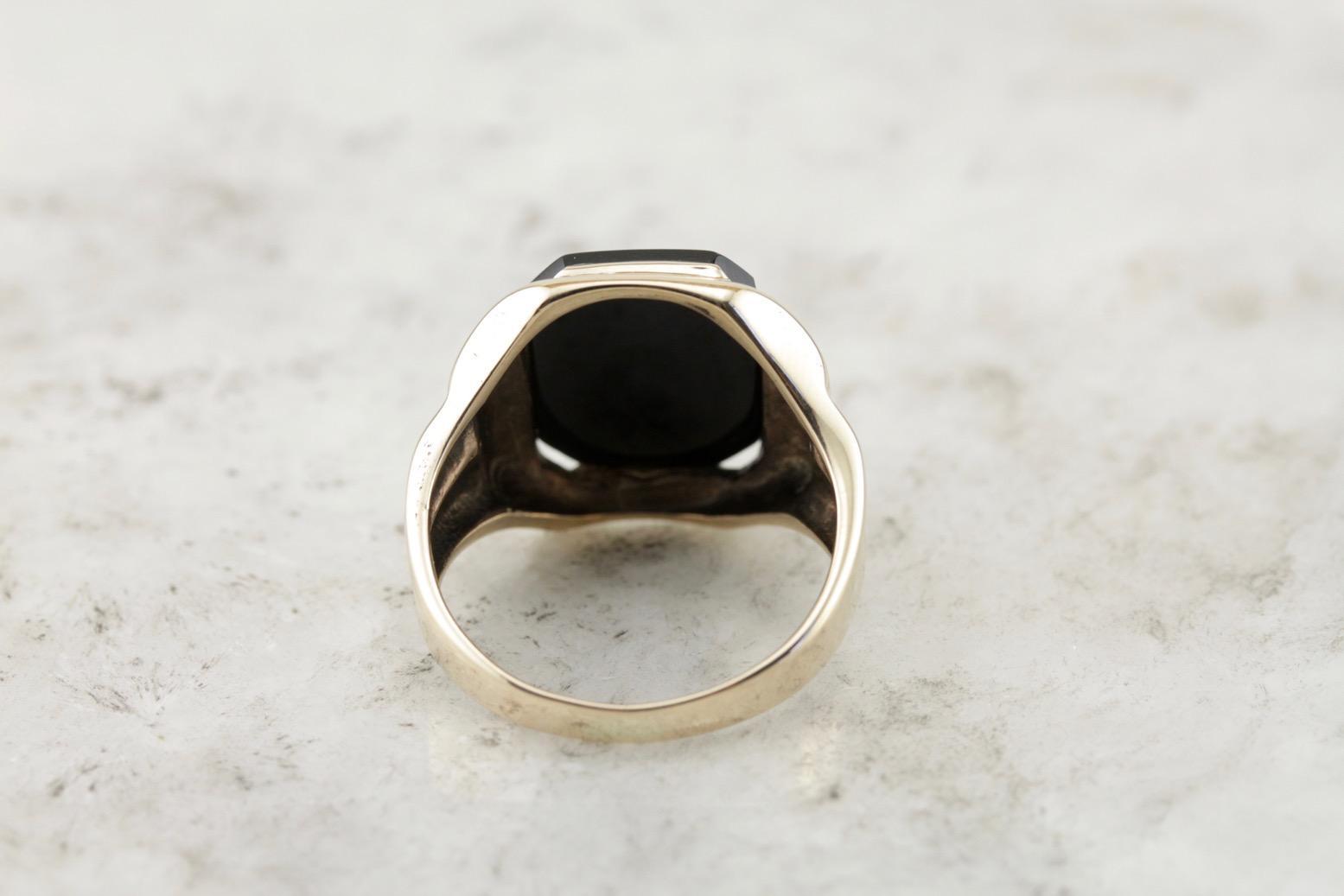 Men's Retro Era Black Onyx Statement Ring