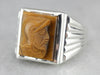 Tiger's Eye Cameo Sterling Silver Statement Ring by 925 Market Square