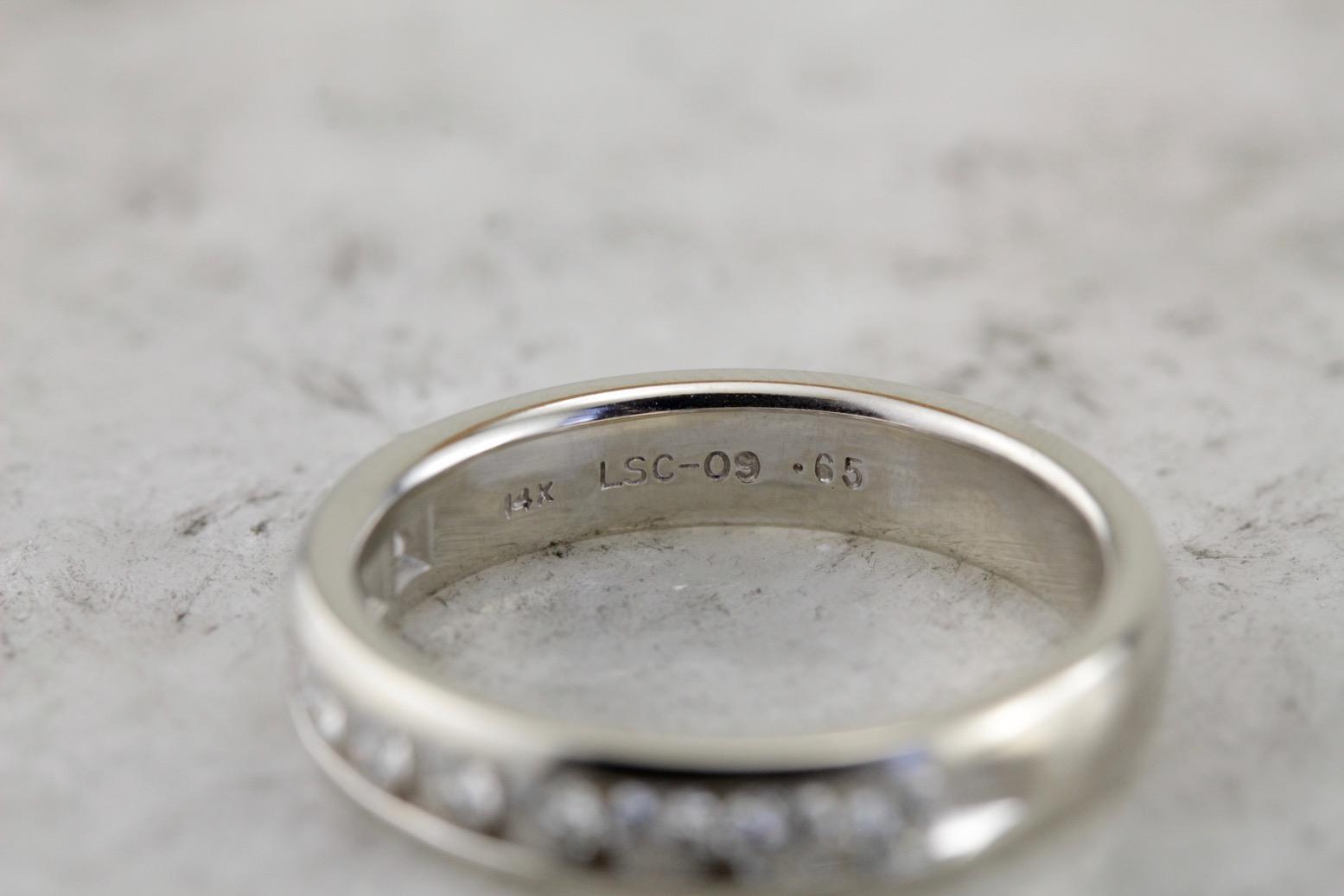 Wide Unisex Channel Set Diamond Band, White Gold, Luxury Bridal Jewelry