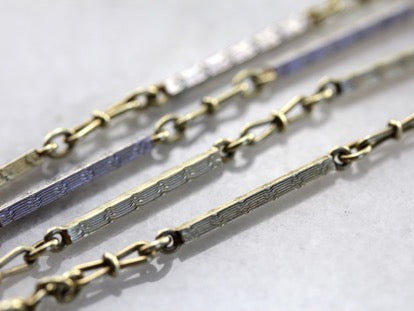 Art Deco Pocket Watch Chain Crafted of White and Green Gold