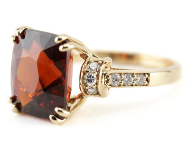Hessonite Garnet And Diamond Edie Cocktail Ring from the Eh Collection