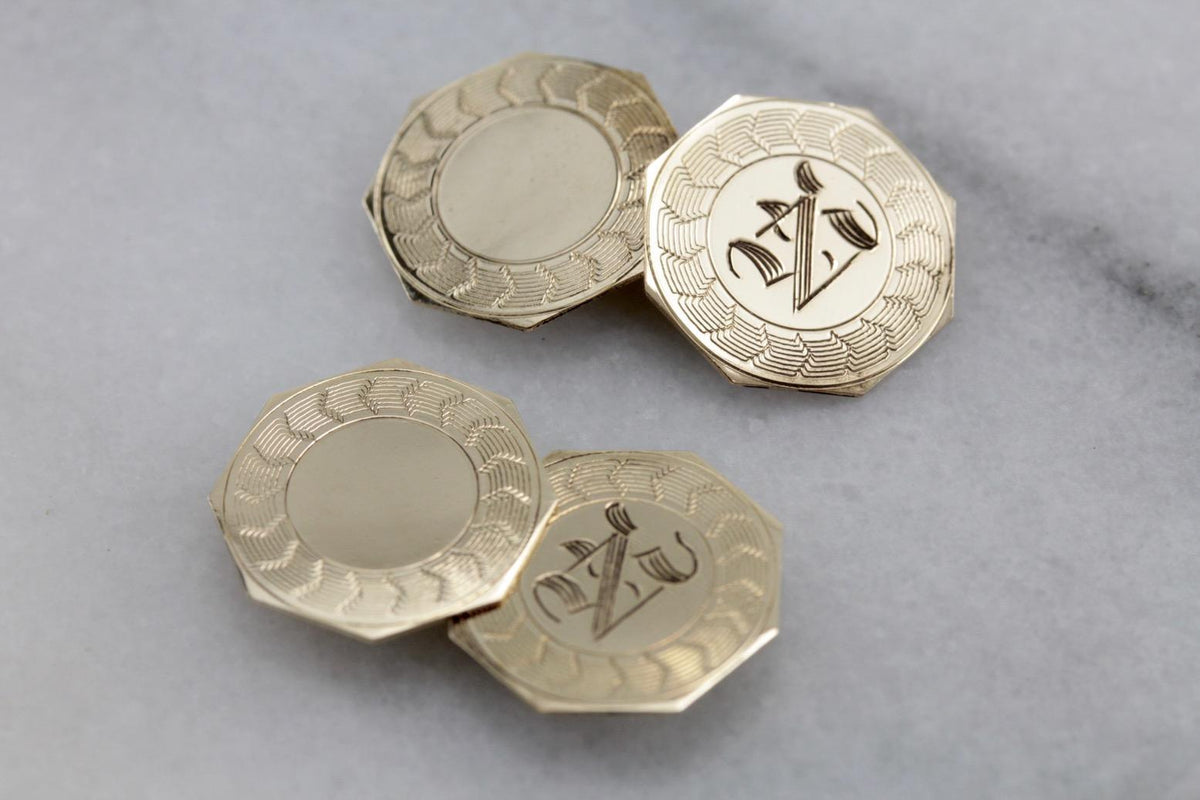 Vintage N Monogramed Cufflinks