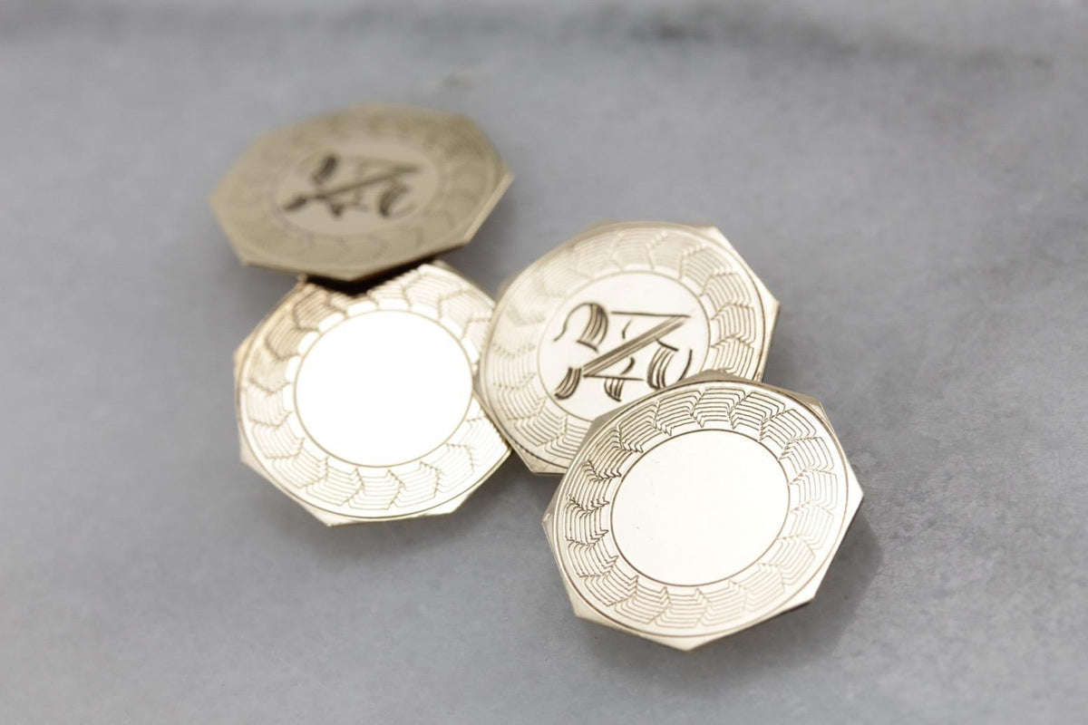 Vintage N Monogramed Cufflinks