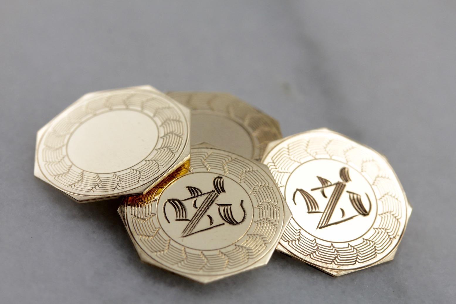 Vintage N Monogramed Cufflinks