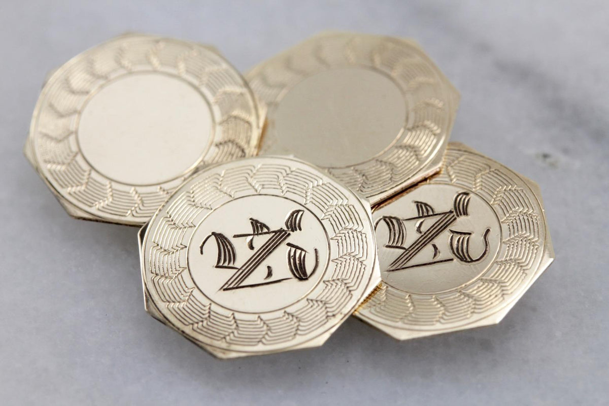 Vintage N Monogramed Cufflinks