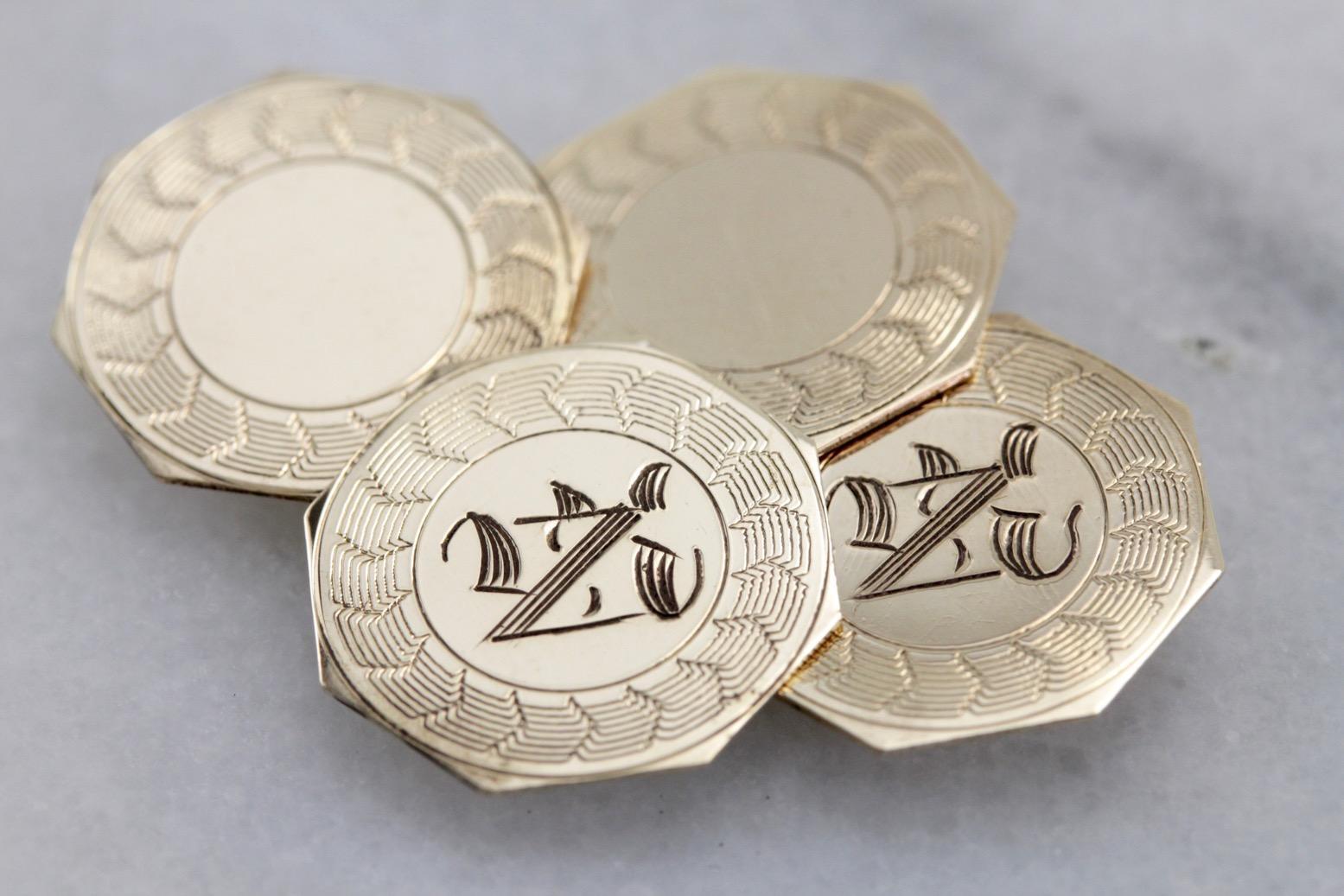 Vintage N Monogramed Cufflinks