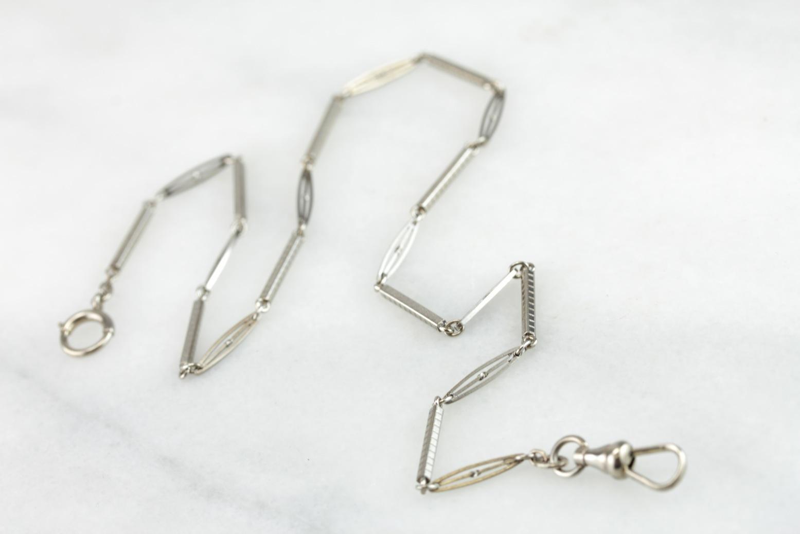 Masculine Elegance: Original Art Deco Era Gentleman's Watch Chain