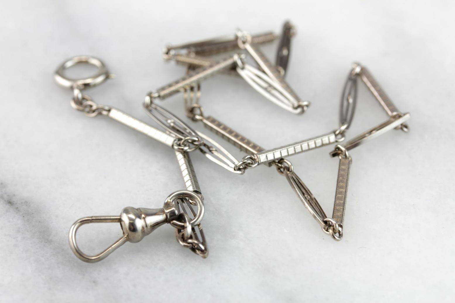 Masculine Elegance: Original Art Deco Era Gentleman's Watch Chain