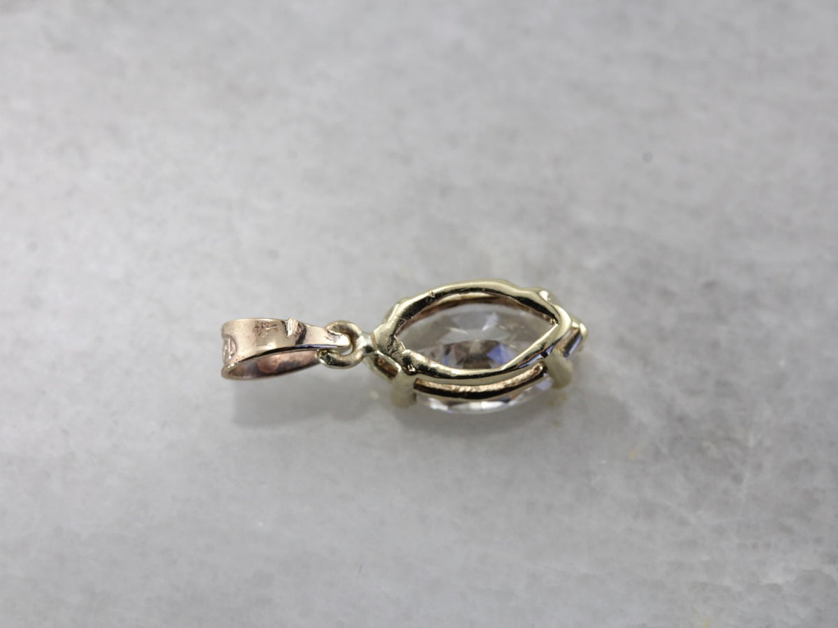 Bright Marquise Cut Diamond Pendant, Large Solitaire Diamond Drop