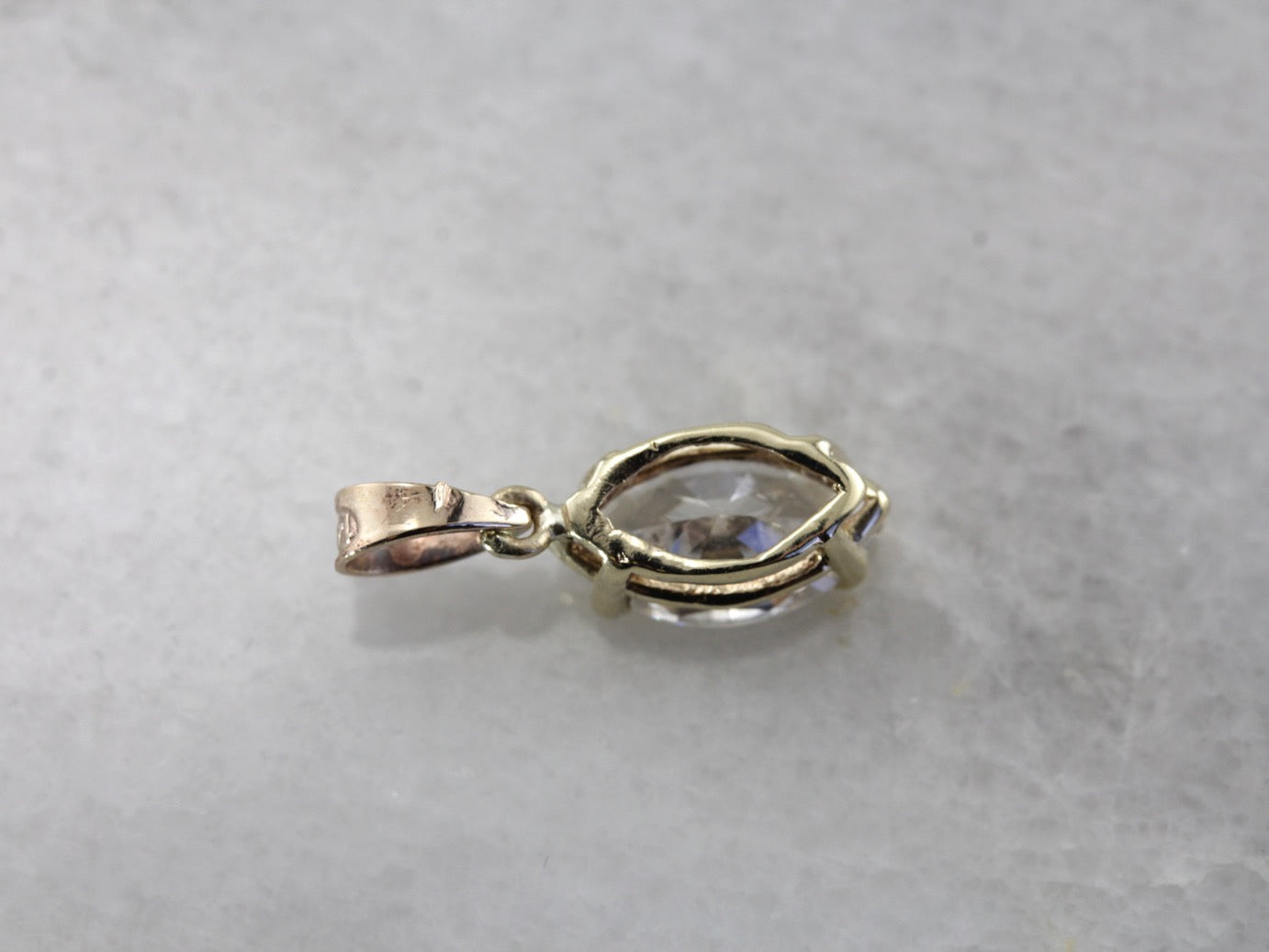 Bright Marquise Cut Diamond Pendant, Large Solitaire Diamond Drop