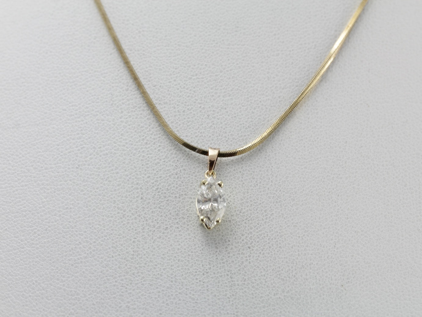 Bright Marquise Cut Diamond Pendant, Large Solitaire Diamond Drop