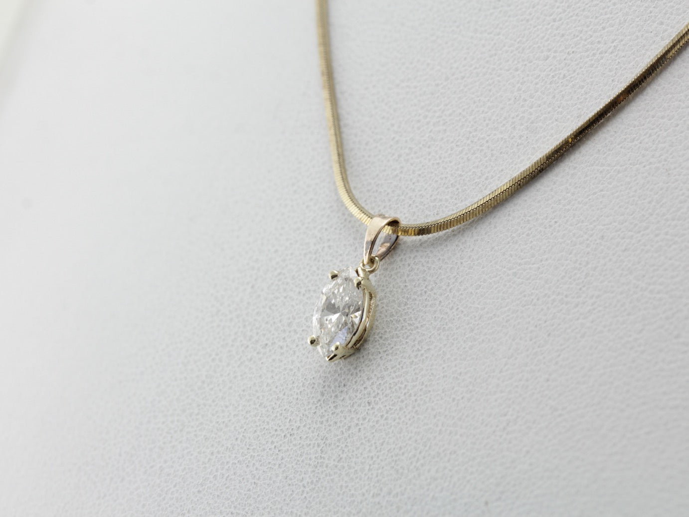 Bright Marquise Cut Diamond Pendant, Large Solitaire Diamond Drop