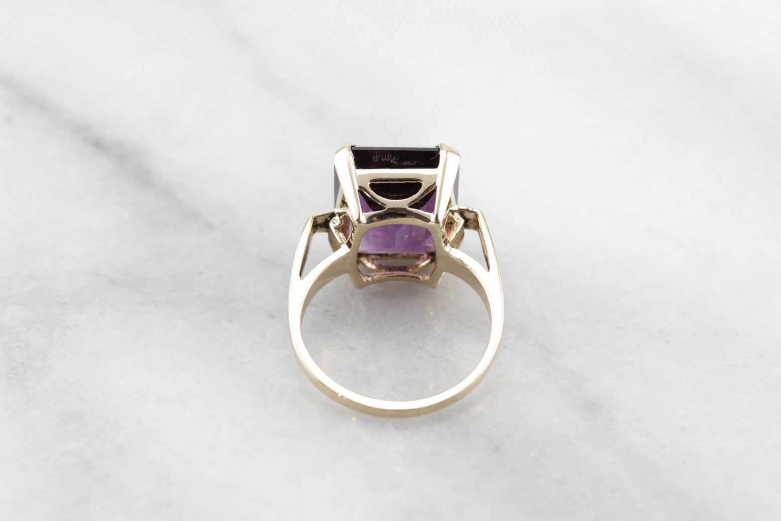 Mid Century Modern Amethyst Statement Ring