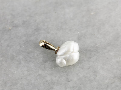 Antique Natural Pearl Pendant, Beautiful Baroque Small Pearl