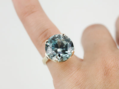 Exceptional Blue Zircon Statement Ring, Museum Quality Gemstone