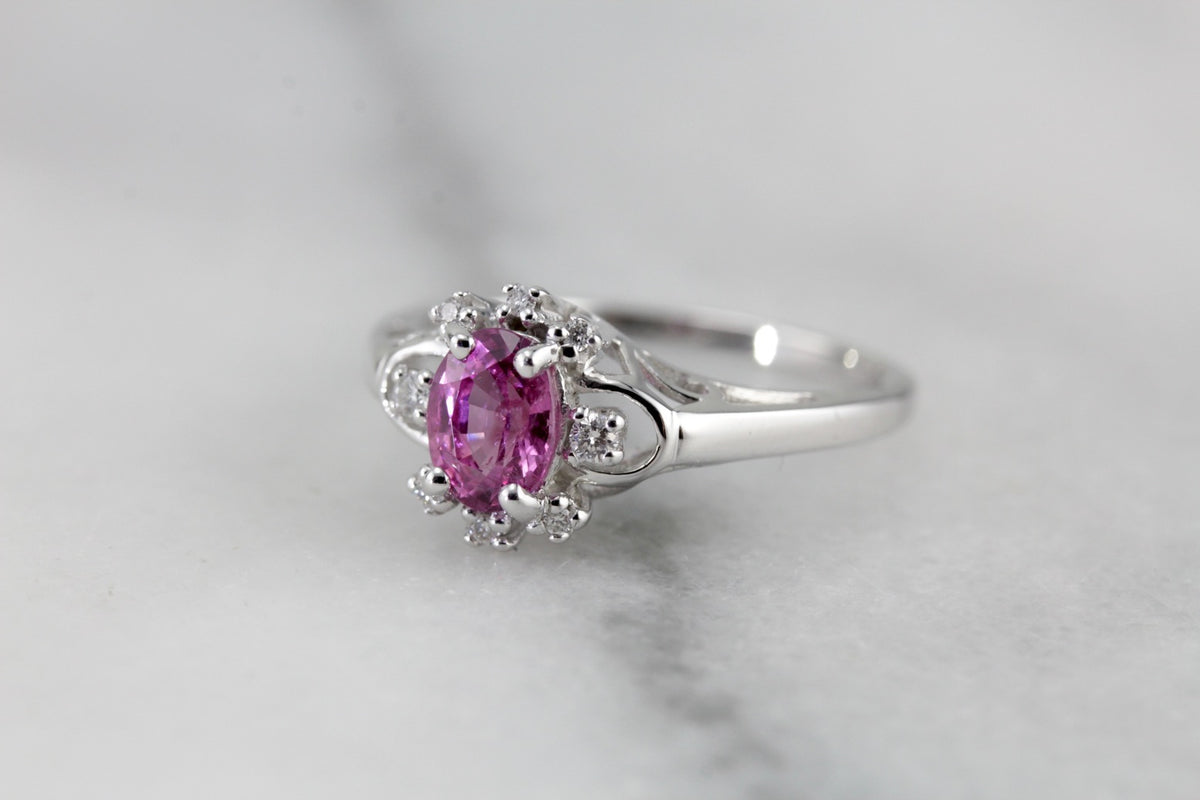 Pink Sapphire Engagement Ring