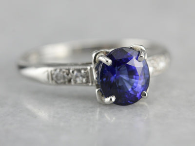 Our Finest Sapphire and Diamond Engagement Ring in Bright Platinum