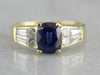 Collector's Quality Ceylon Sapphire and Green Gold Engagement Ring