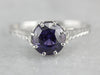 Aubergine Sapphire Art Deco Engagement Ring