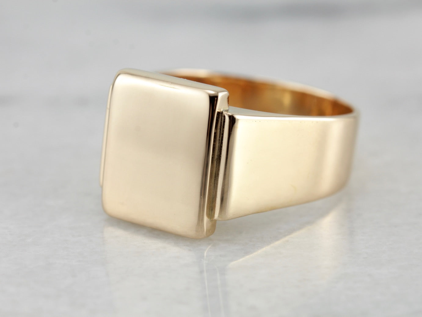 Gold 15mm Square Green stone Signet ring , Mens Signet ring , MEns Ring , Gold  Ring , Gold Signet ring for men and women - Walmart.com