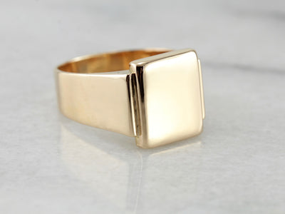 Hefty Men's Signet Ring Crafted of Fine Gold