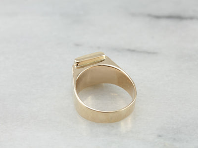 Hefty Men's Signet Ring Crafted of Fine Gold