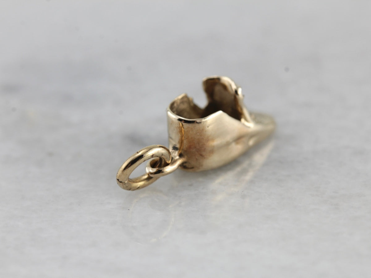 Sweet Vintage Baby Shoe Charm in Yellow Gold