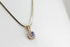 The Perfect Anniversary Gift: Classic Sapphire and Diamond Halo Pendant in Yellow Gold, Lady Diana Style