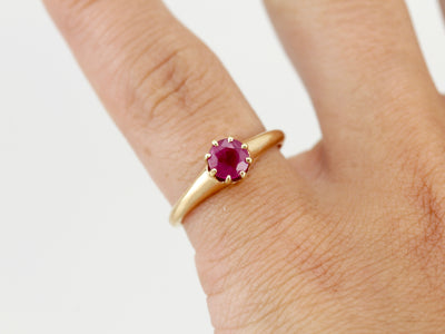 Victorian Pink Sapphire Solitaire Engagement Ring