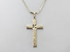 Vintage Engraved Cross, Unisex Style with Forget Me Not Blossom