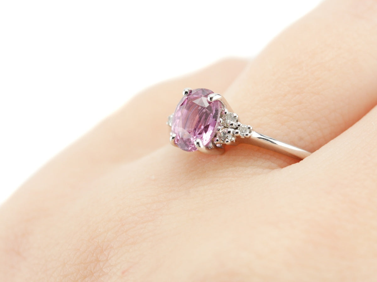 The Virginia Rose, Light Pink Sapphire Engagement Ring