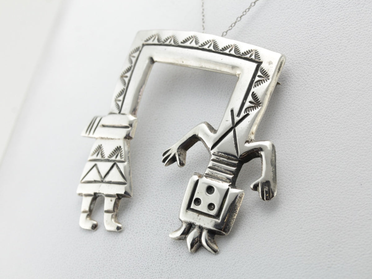 Pin o colgante de plata de ley Kachina nativo americano