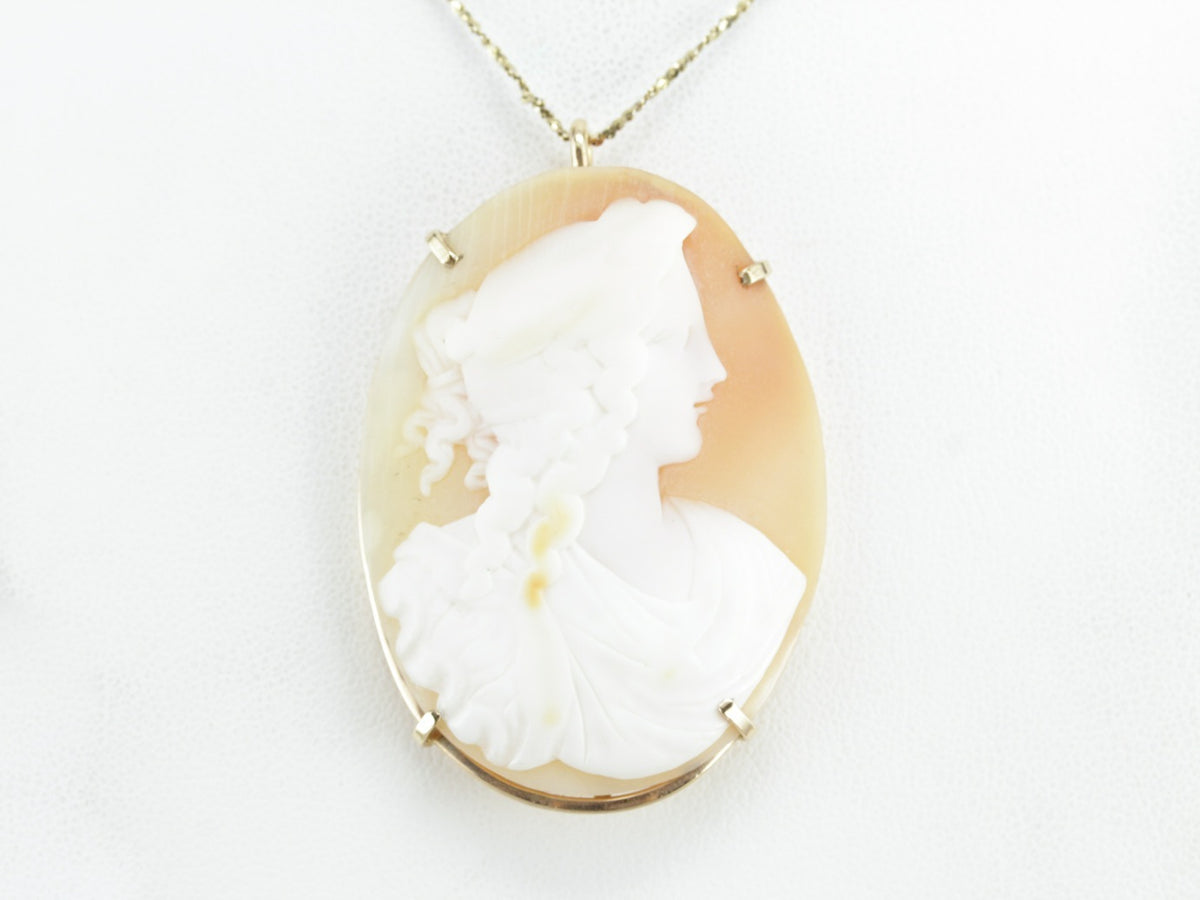 Renaissance Style Cameo Gold Pendant