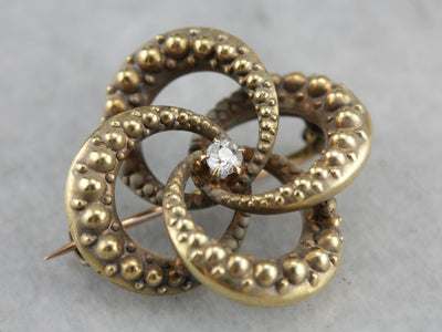 Victorian Old Mine Cut Diamond Love Knot Pin