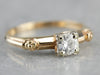 Retro Vintage Diamond Engagement Ring with Floral Details