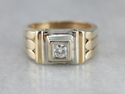 Mid Century Men's Diamond Ring