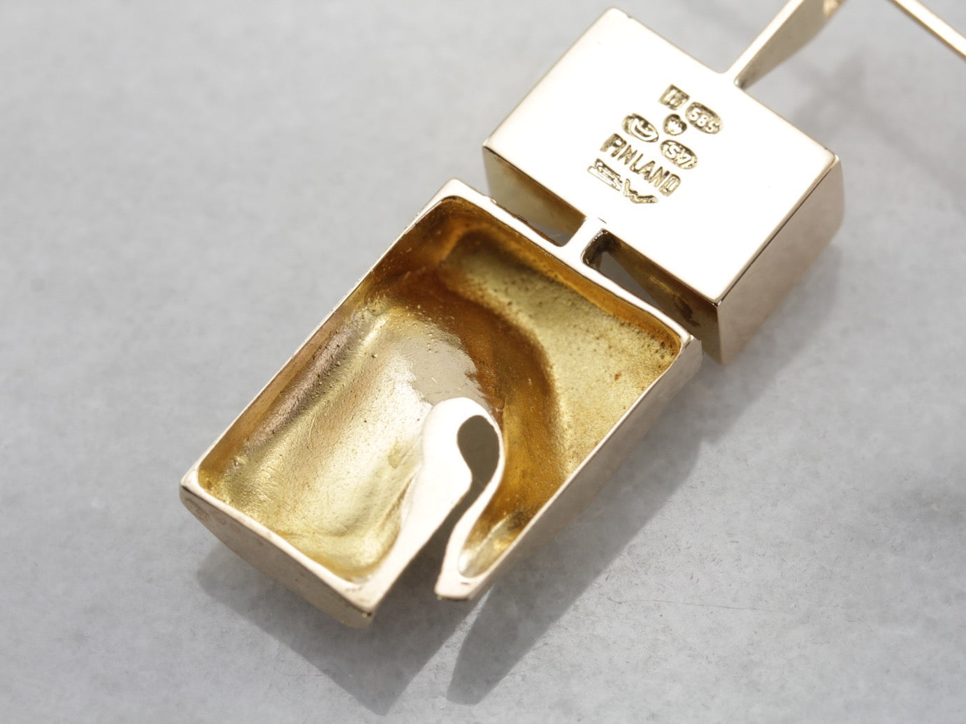 Finnish Modernist Necklace with Abstract Quartz Pendant