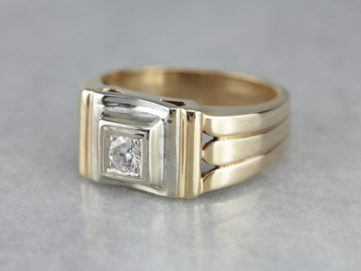 Mid Century Men's Diamond Ring