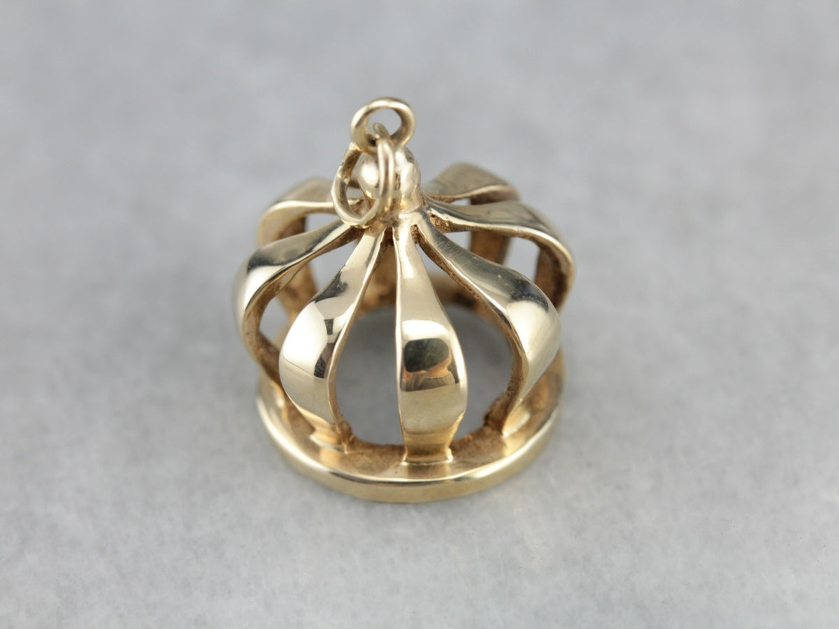 Vintage Gold Crown Charm
