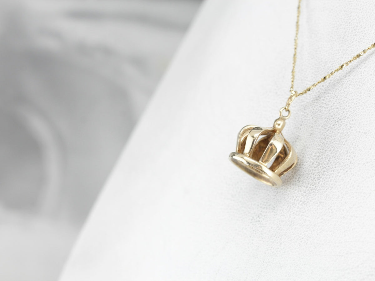 Vintage Gold Crown Charm