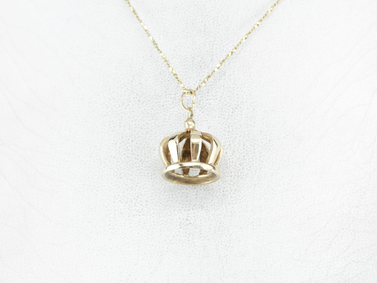 Vintage Gold Crown Charm
