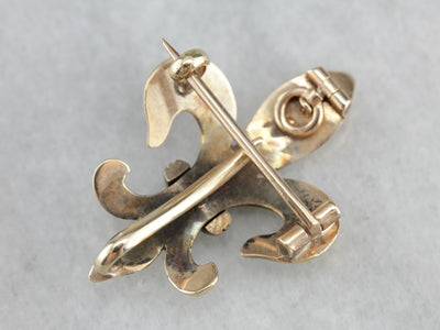 Classic Victorian Fleur de Lis Watch Pin Pendant
