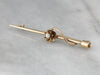 Victorian Bar Pin with Simple Flower and Diamond