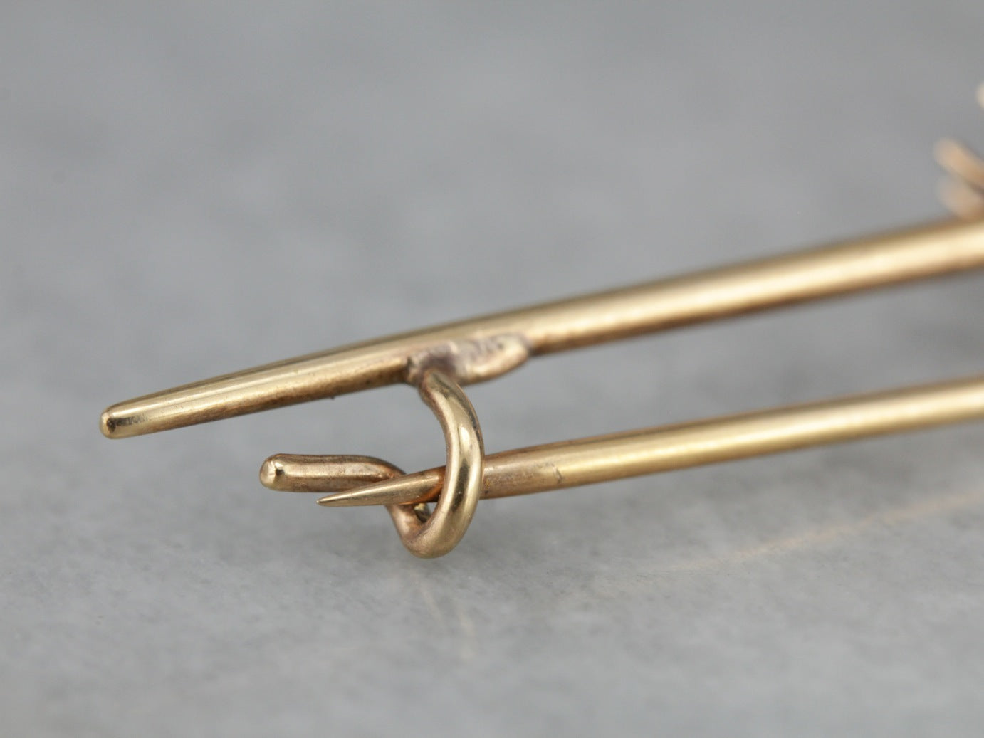 Victorian Bar Pin with Simple Flower and Diamond