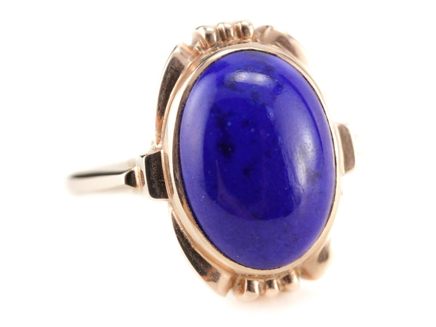 Lapis Lazuli in Rose Gold Ring, Oval Cabochon, Hadley Ring by Elizabeth Henry