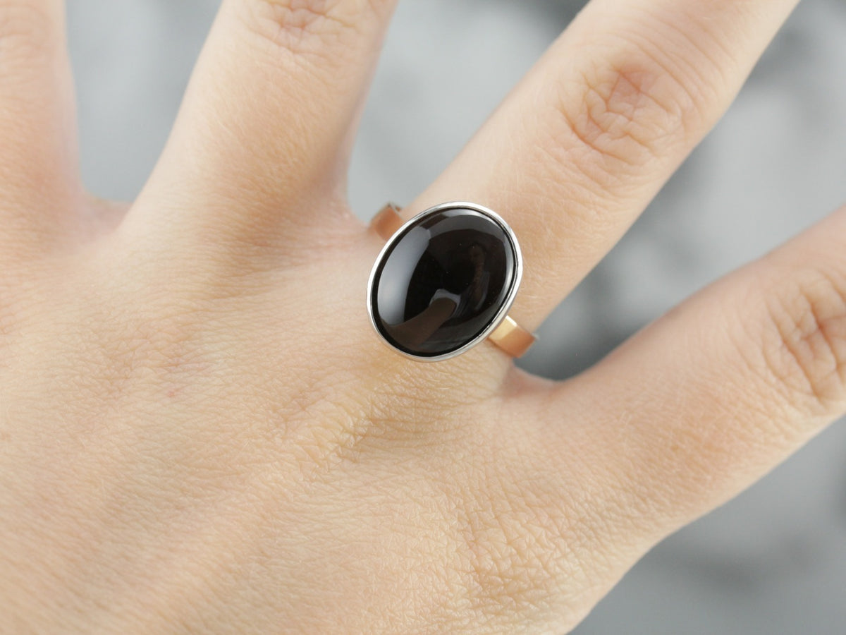 Cat's Eye Sillimanite Solitaire in Rose Gold and Platinum