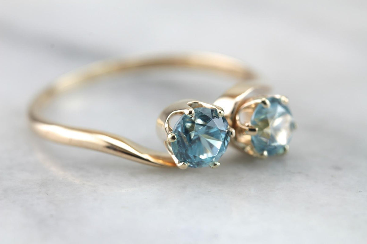 Blue Zircon Bypass Ring