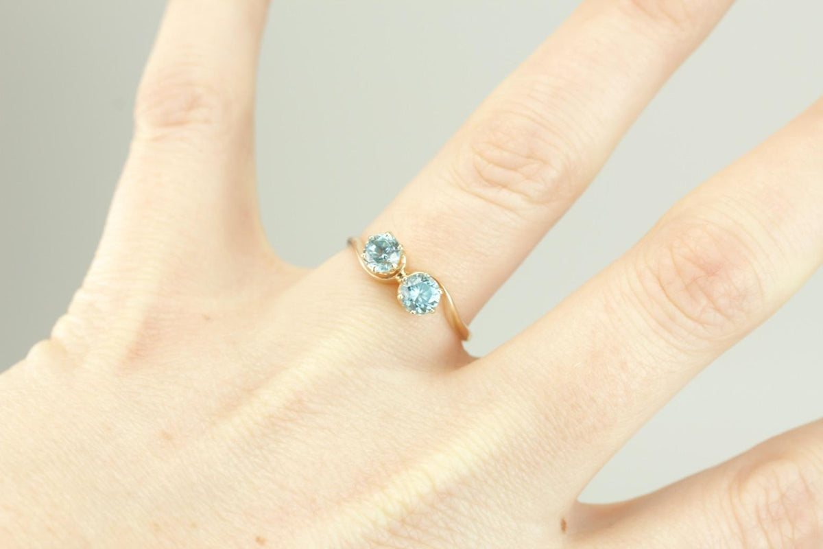 Blue Zircon Bypass Ring