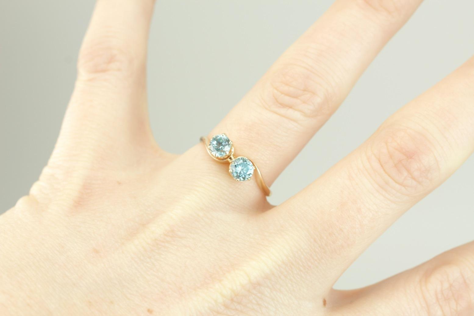 Blue Zircon Bypass Ring