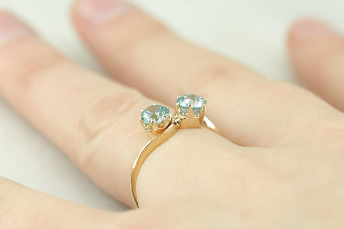 Blue Zircon Bypass Ring